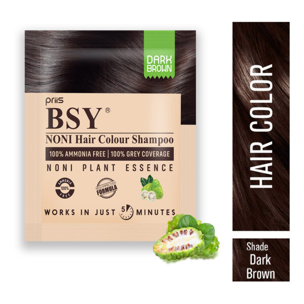 BSY Noni Fruit Brown Hair Color Shampoo 20ML product image