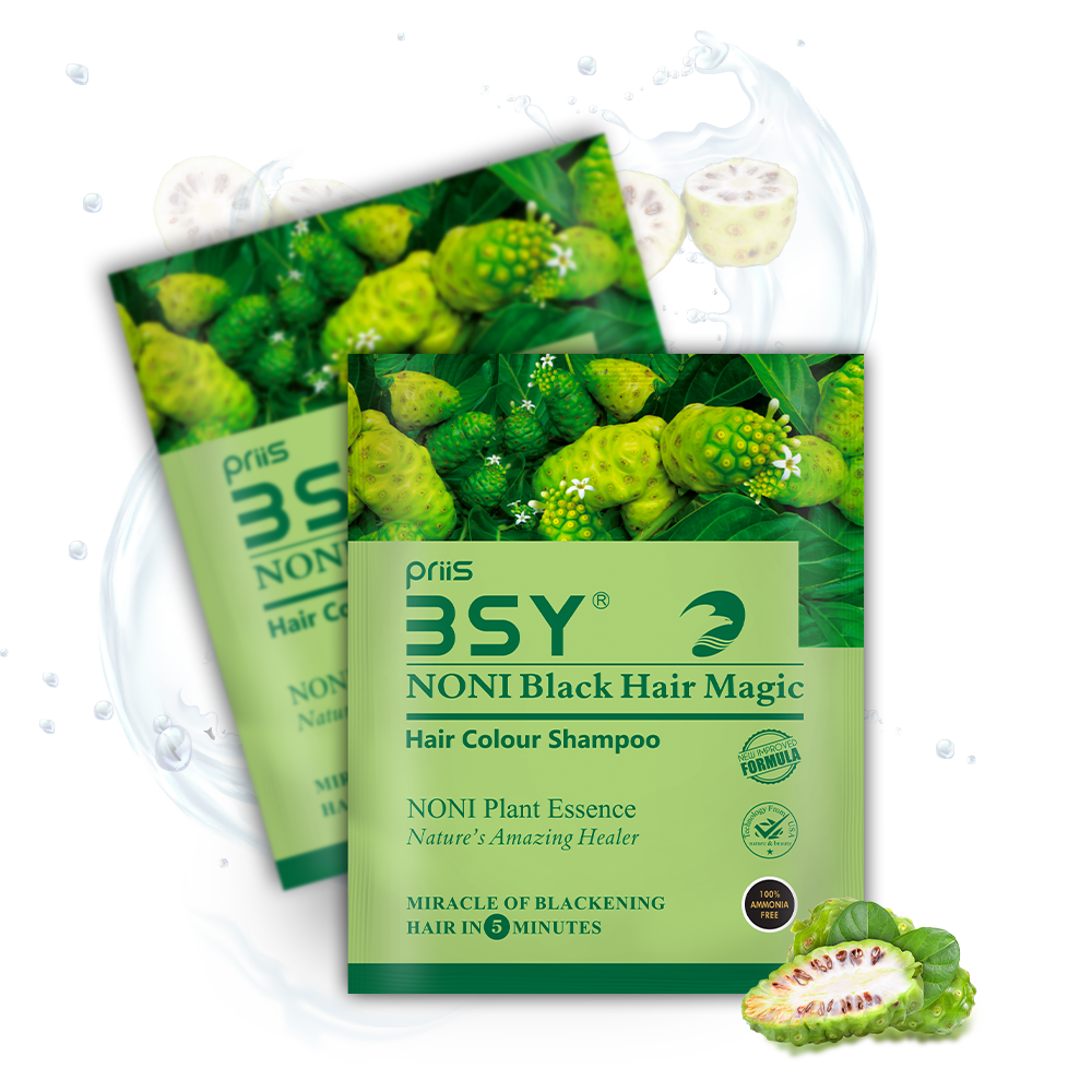 BSY Noni Black Hair Magic Shampoo - 20ML x 20 Sachets - PRiiS India